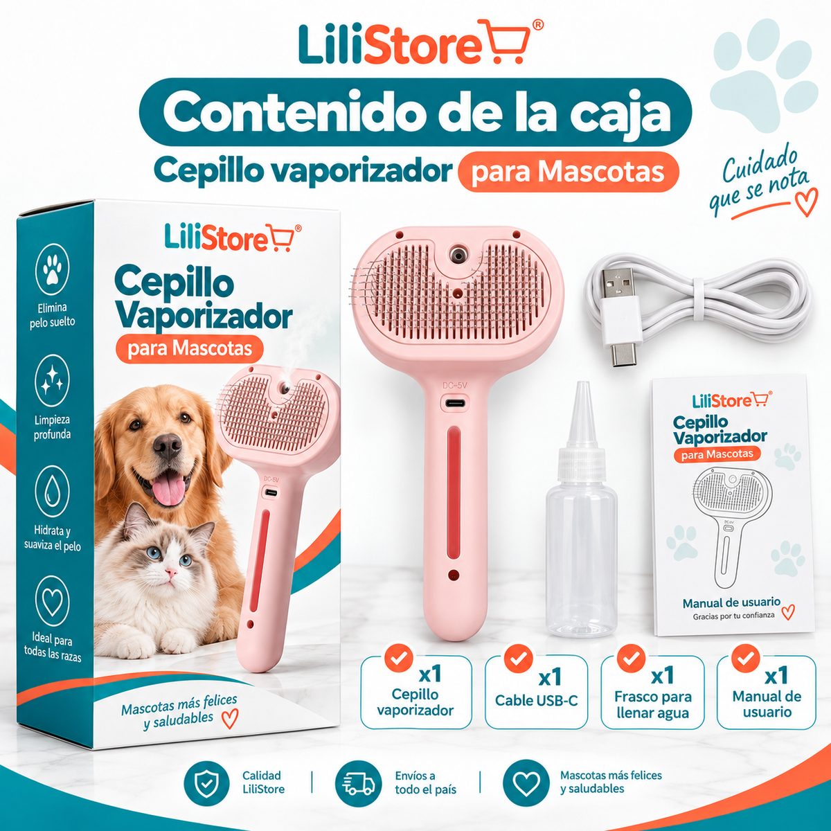 CEPILLO DE VAPOR PARA MASCOTAS