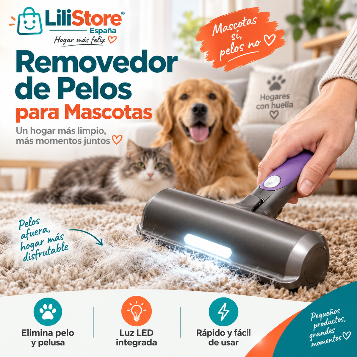 RODILLO QUITAPELOS COM LUZ LED