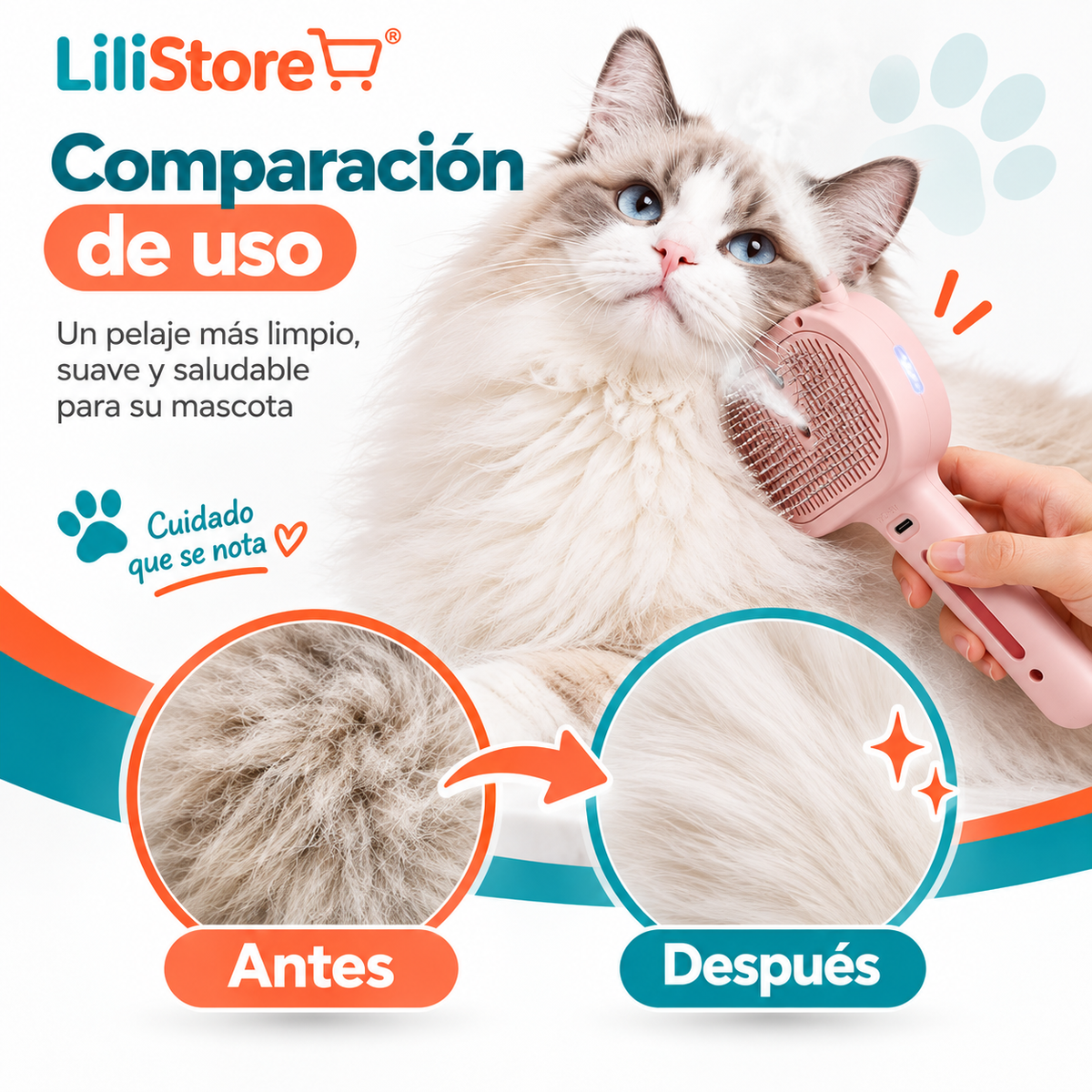 CEPILLO DE VAPOR PARA MASCOTAS