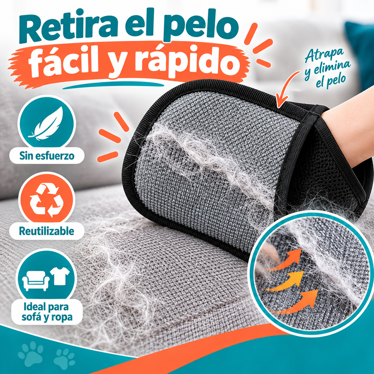 MANOPLA QUITA PELOS
