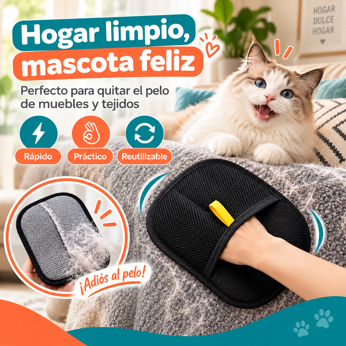 MANOPLA QUITA PELOS