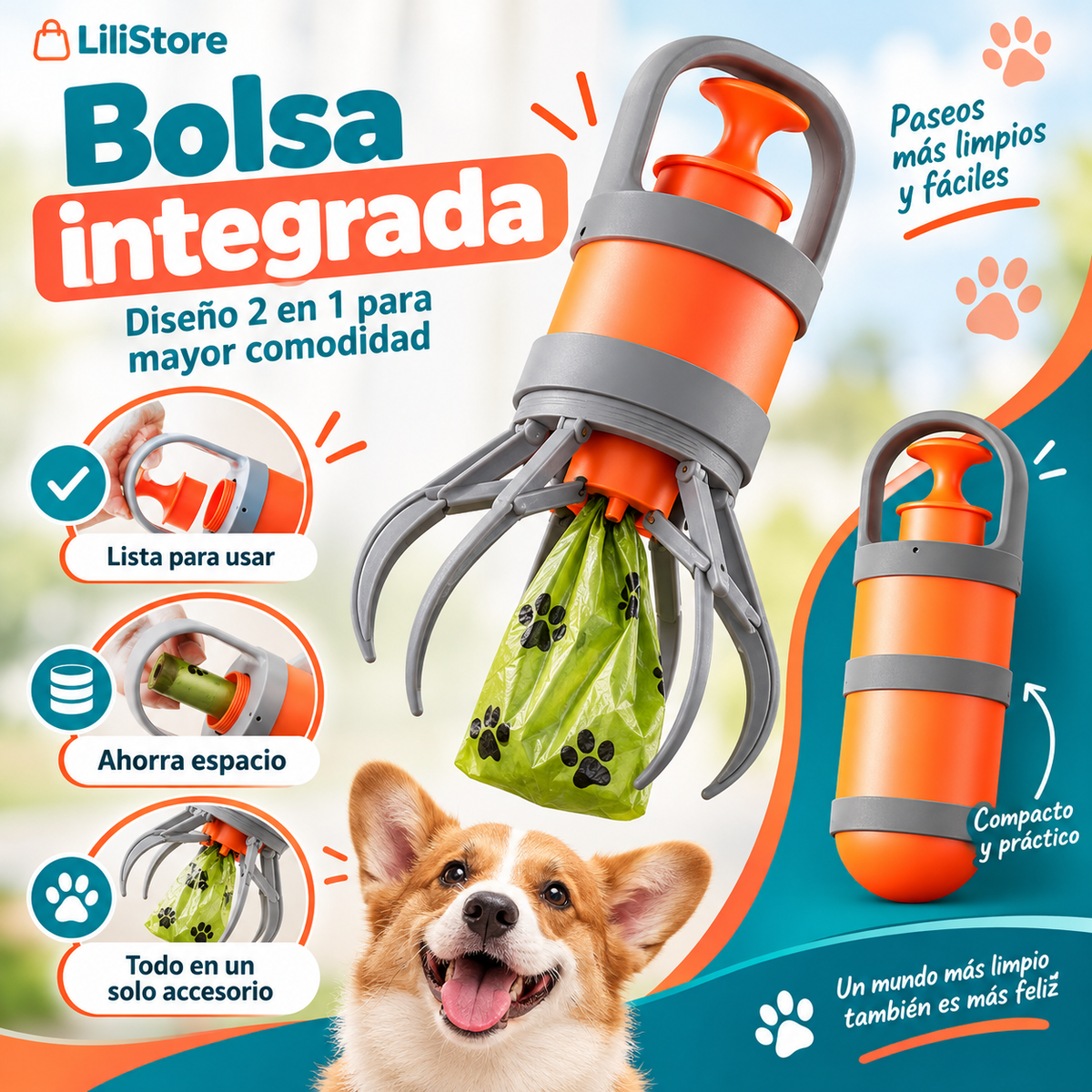 RECOGEDOR DE EXCREMENTOS PORTÁTIL
