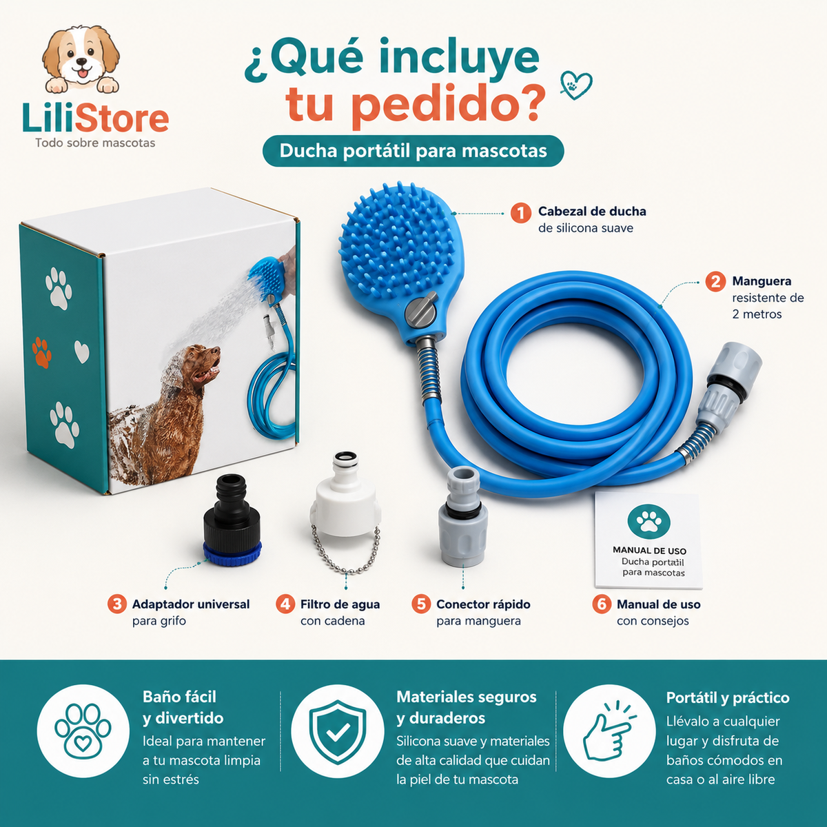 ALCACHOFA DE DUCHA PARA MASCOTA