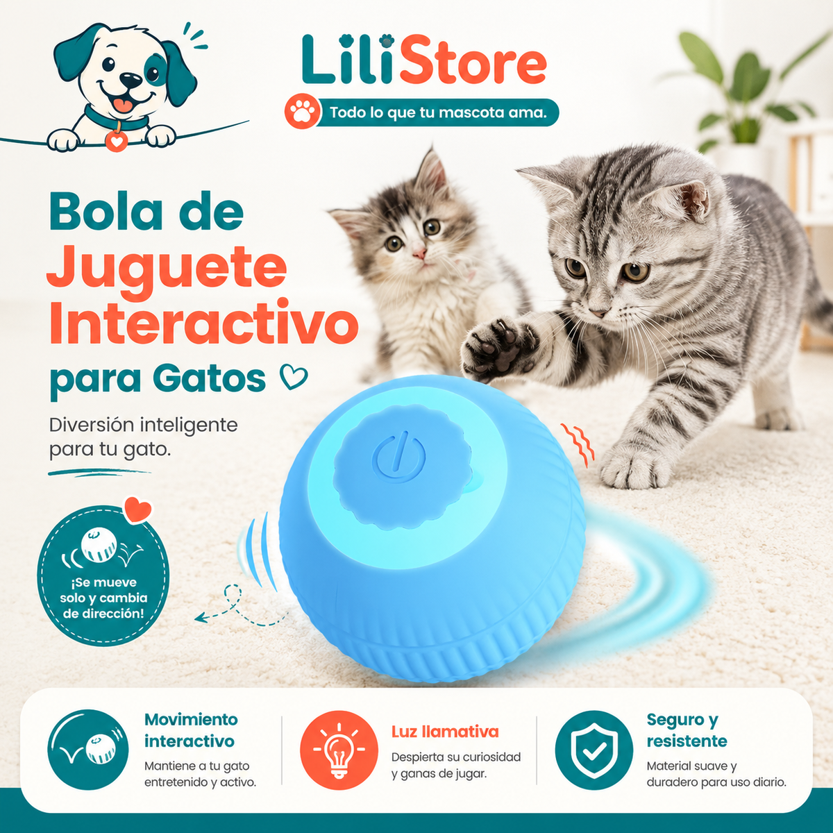 BOLA DE JUGUETE INTERACTIVO PARA GATOS