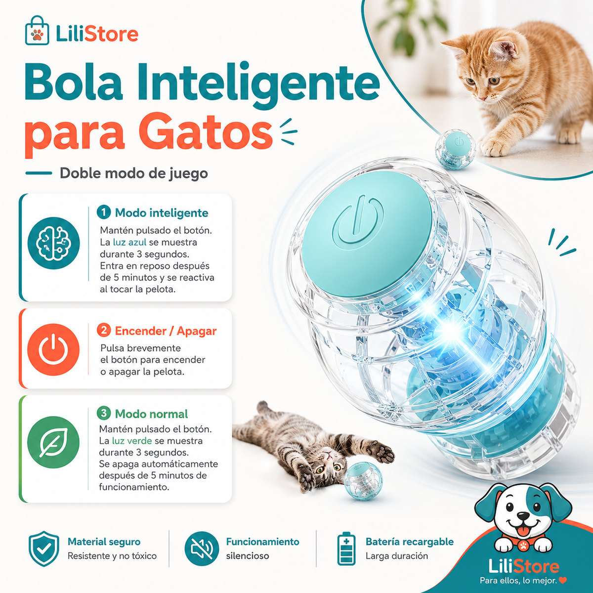 BOLA DE JUGUETE INTERACTIVO PARA GATOS