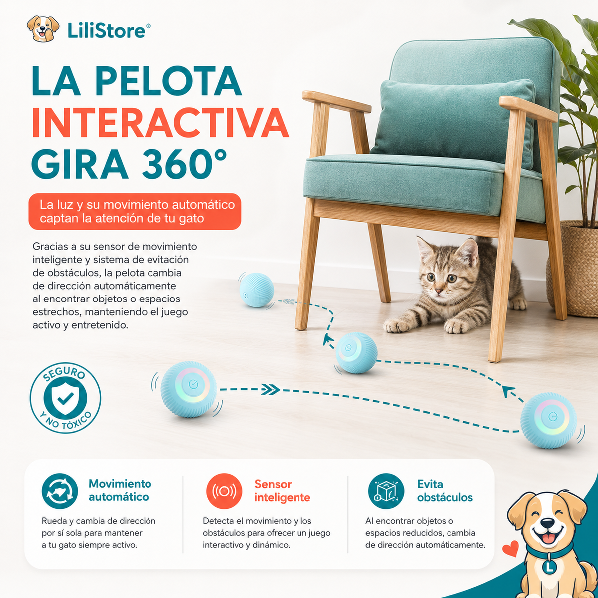 BOLA DE JUGUETE INTERACTIVO PARA GATOS