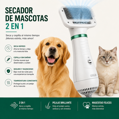 SECADOR DE MASCOTAS 2 EN 1