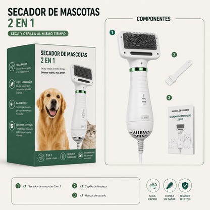 SECADOR DE MASCOTAS 2 EN 1