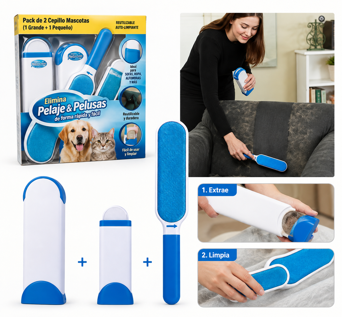 PACK CEPILLO MASCOTAS