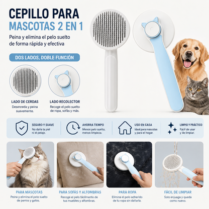 CEPILLO PARA MASCOTA 2 EN 1